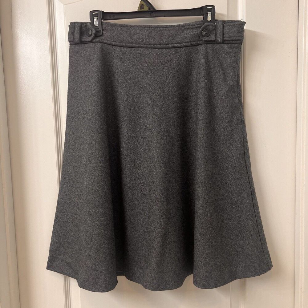 Merona Size 8 Dark Charcoal Heather Gray Wool Blend  Skirt Fully Lined